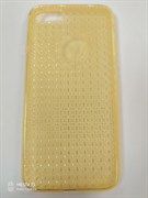 Силиконовый чехол Iphone 7 кристаллический с рамкой для логотипа, золотой