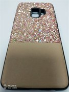 Чехол для SAMSUNG Galaxy S9, матовый, с розовыми блёстками