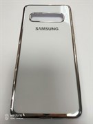 Силиконовый чехол Samsung G973F Galaxy S10 блестящий с логотипом, белый