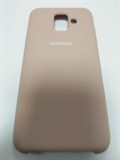 Силиконовый чехол Samsung A600 Galaxy A6 (2018) Silicone Soft-touch finish, пудра